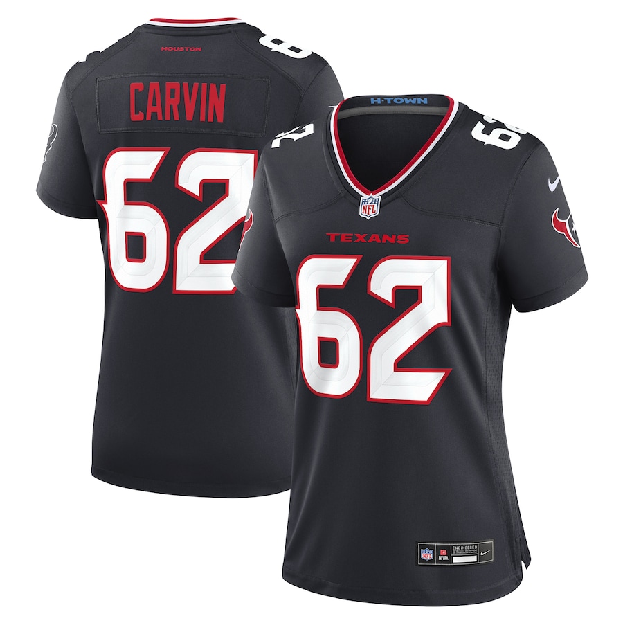 Women's Houston Texans Jerome Carvin Nike Navy Team Game Jersey - SUjersey01