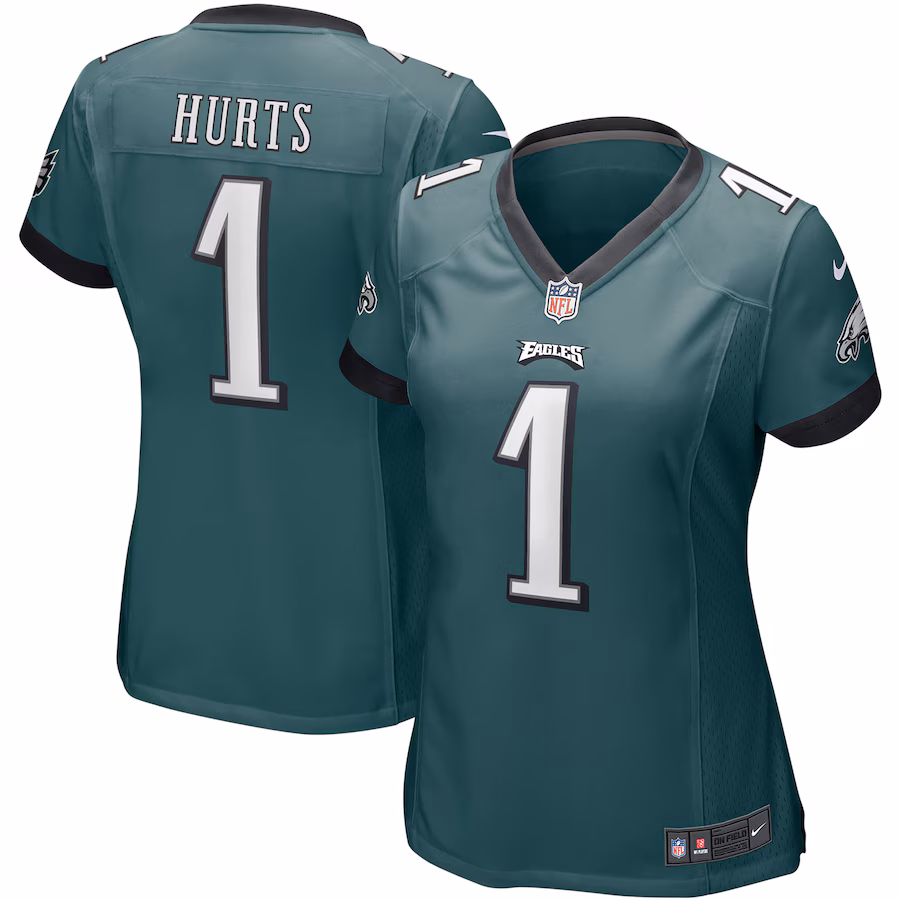 Women's Philadelphia Eagles Jalen Hurts Nike Midnight Green Team Game Jersey - SUjersey01