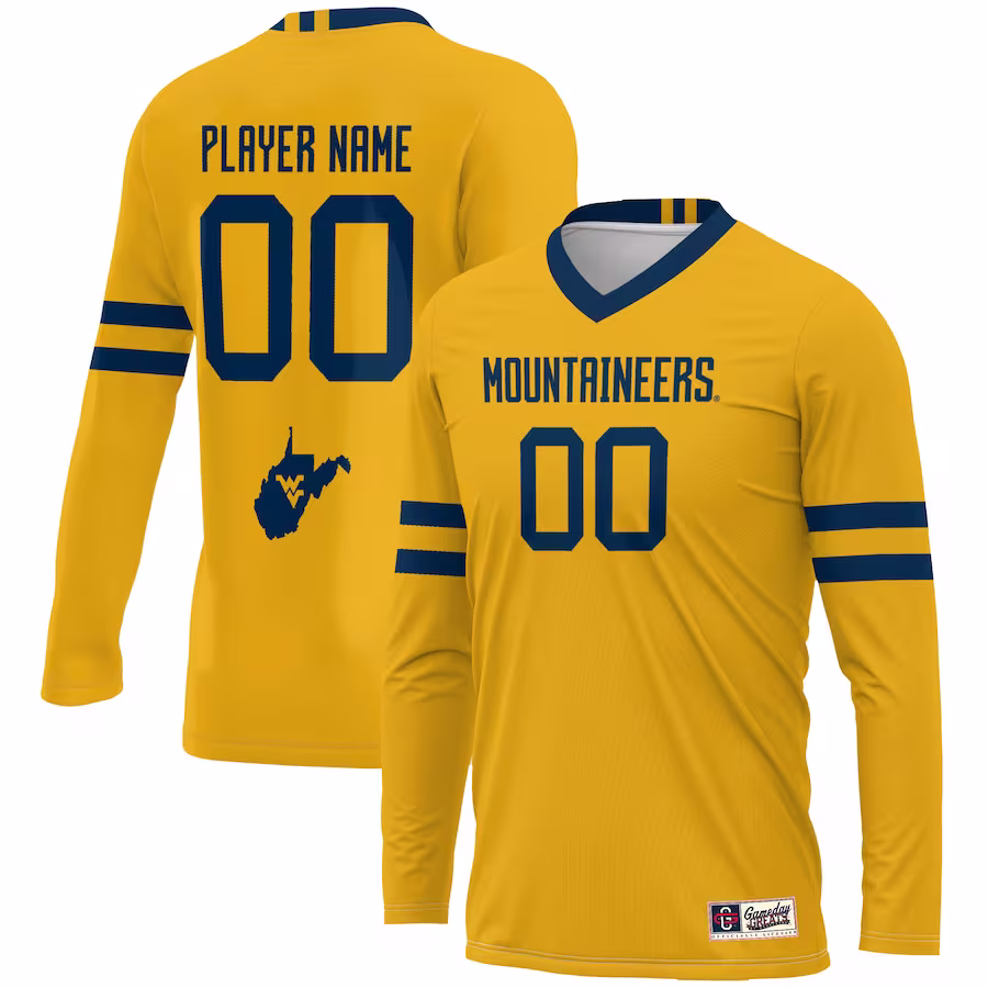 West Virginia Mountaineers GameDay Greats Youth NIL Pick-A-Player Lightweight Volleyball Jersey - Gold - SUjersey01