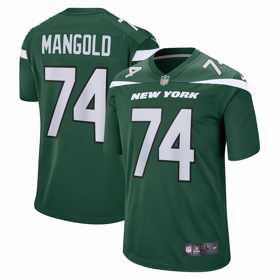 Men's New York Jets Nick Mangold Nike Gotham Green Retired Player Jersey - SUjersey01