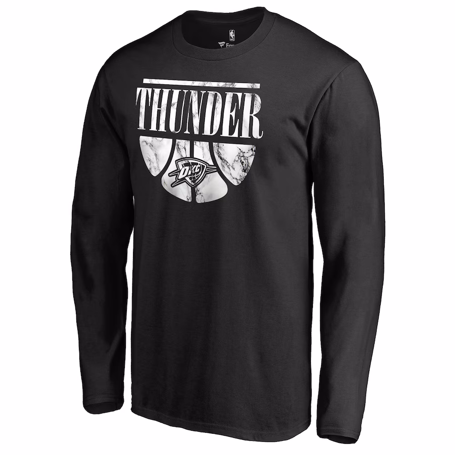 Men's Oklahoma City Thunder Black Buckets Long Sleeve T-Shirt - SUjersey01