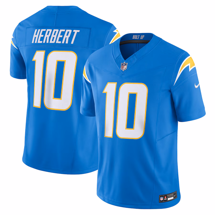 Men's Los Angeles Chargers Justin Herbert Nike Powder Blue Vapor F.U.S.E. Limited Jersey - SUjersey01