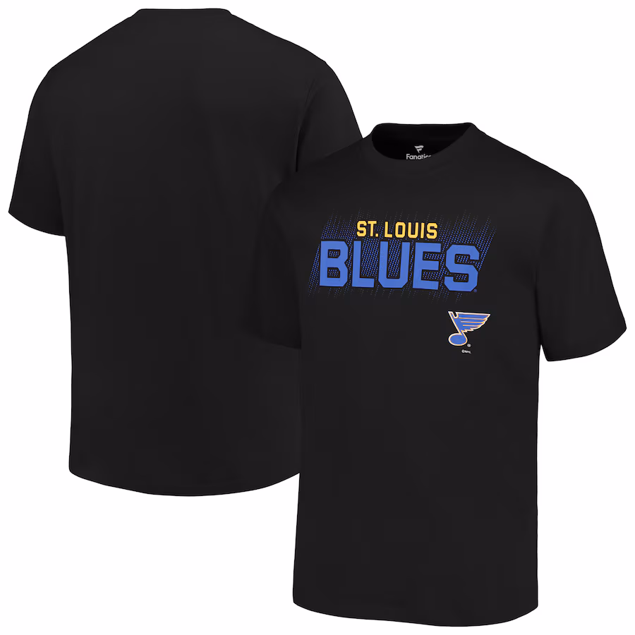 Men's St. Louis Blues Fanatics Black Big & Tall Wordmark T-Shirt - SUjersey01