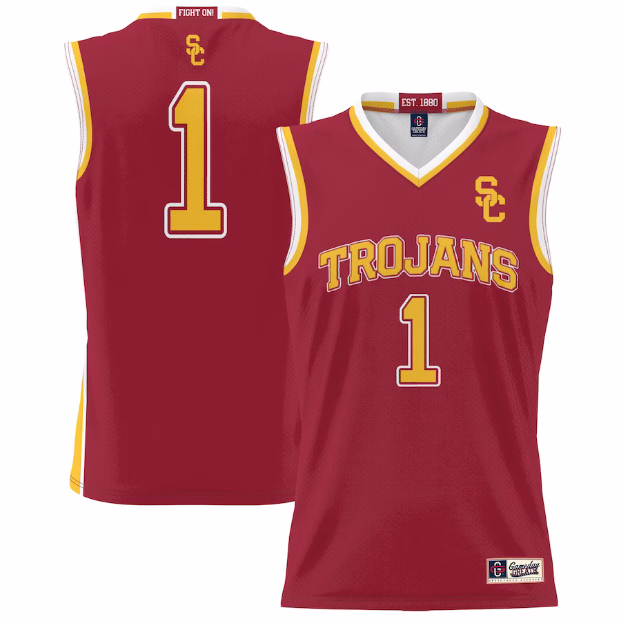 #1 USC Trojans GameDay Greats Unisex Lightweight Basketball Jersey - Cardinal - SUjersey01