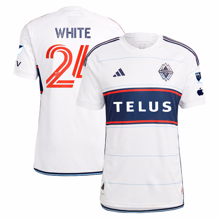 Men's Vancouver Whitecaps FC Brian White adidas White 2024 Bloodlines Authentic Player Jersey - SUjersey01