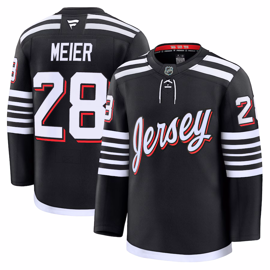 Men's New Jersey Devils Timo Meier Fanatics Black Alternate Premium Jersey - SUjersey01