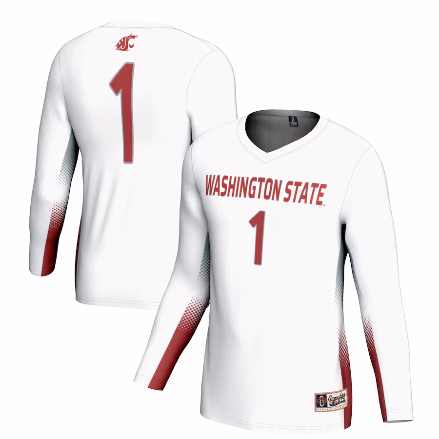 Unisex GameDay Greats #1 White Washington State Cougars Lightweight Volleyball Jersey - SUjersey01