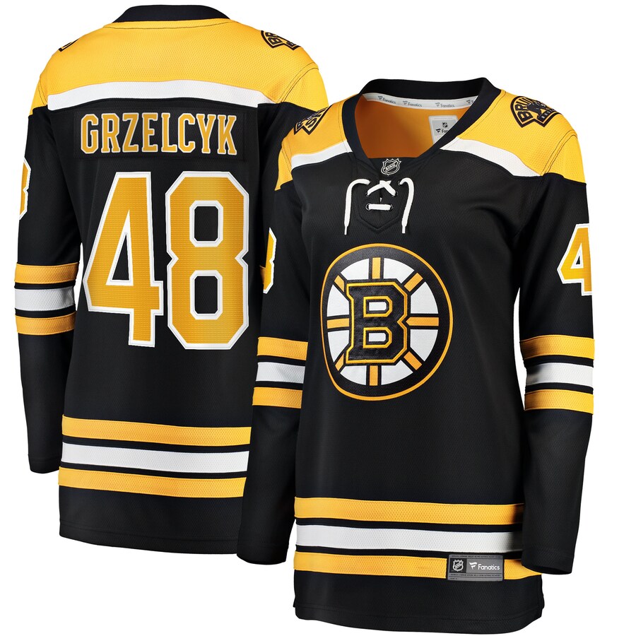 Women's Boston Bruins Matt Grzelcyk Fanatics Branded Black Home Breakaway Player Jersey - SUjersey01