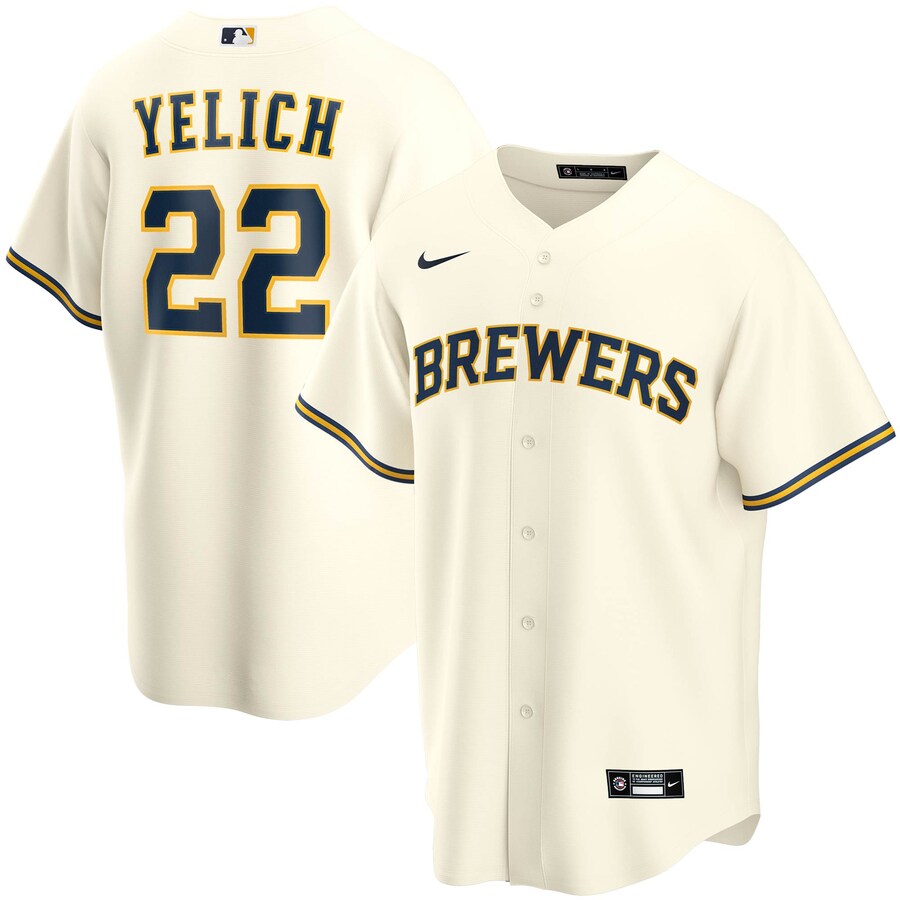 Youth Milwaukee Brewers Christian Yelich Nike Cream Alternate Replica Player Jersey - SUjersey01