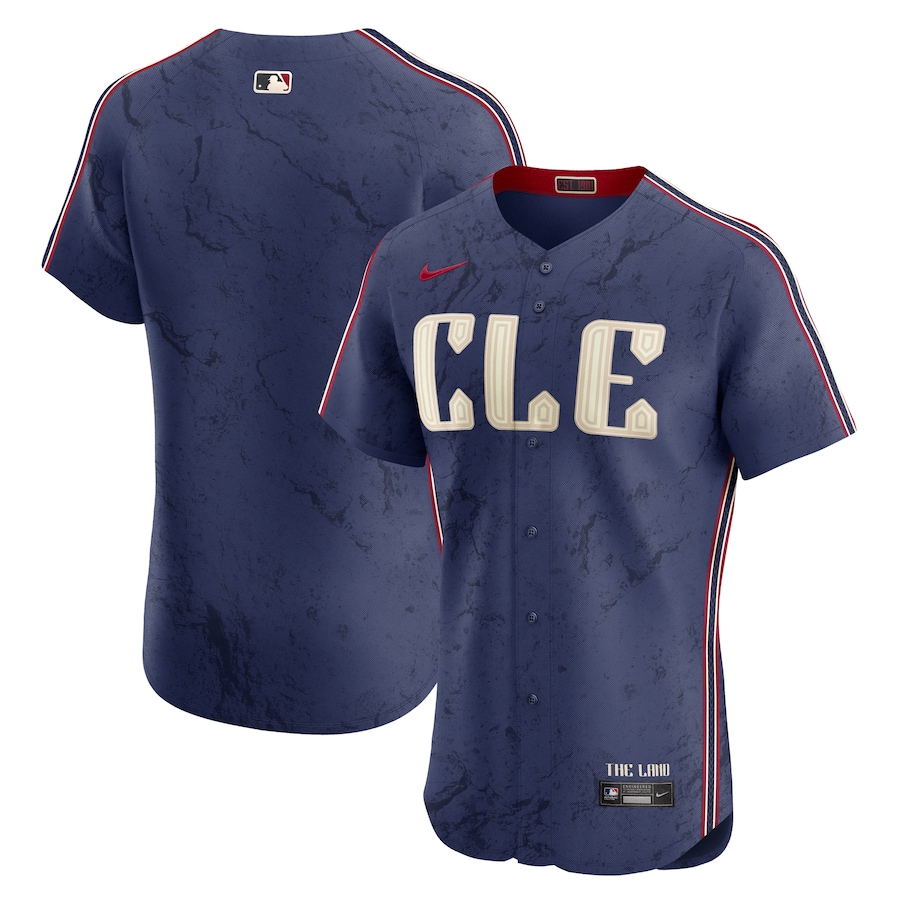 Men's Cleveland Guardians Nike Navy City Connect Elite Jersey - SUjersey01