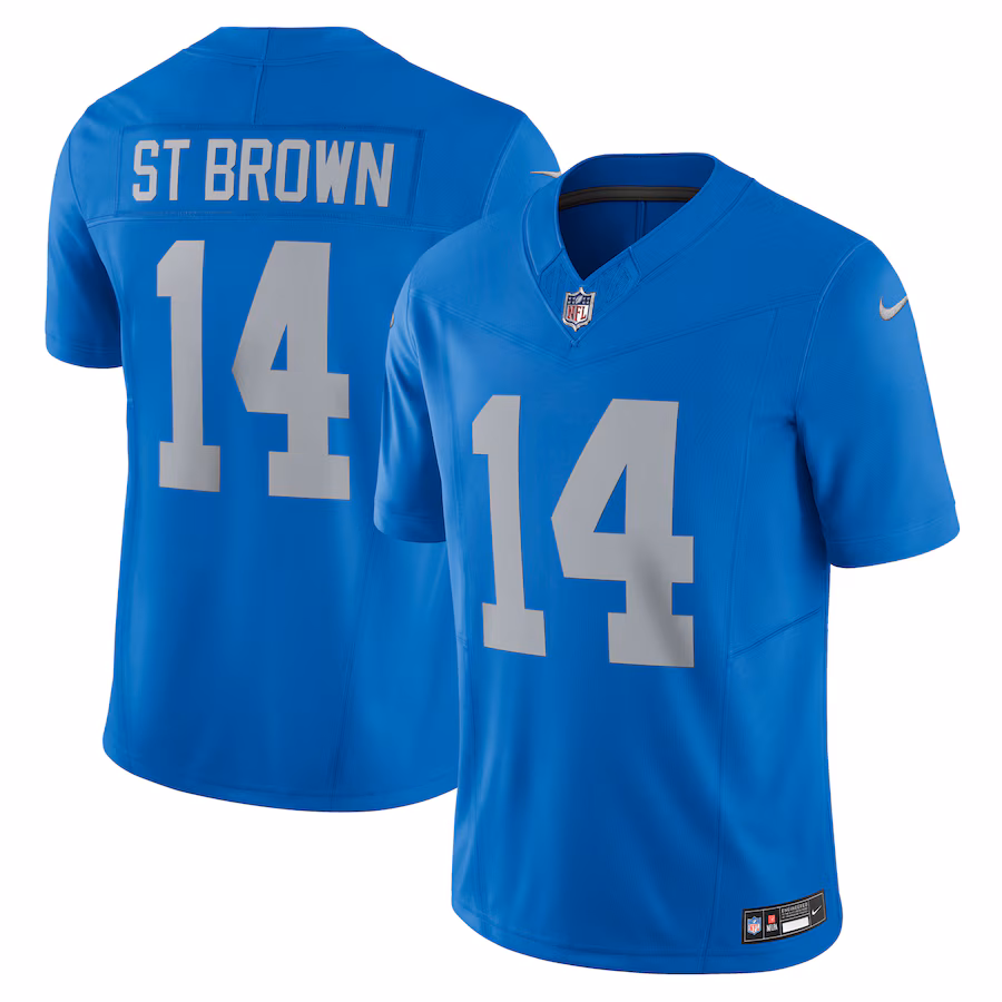 Men's Detroit Lions Amon-Ra St. Brown Nike Blue Vapor F.U.S.E. Alternate Limited Jersey - SUjersey01