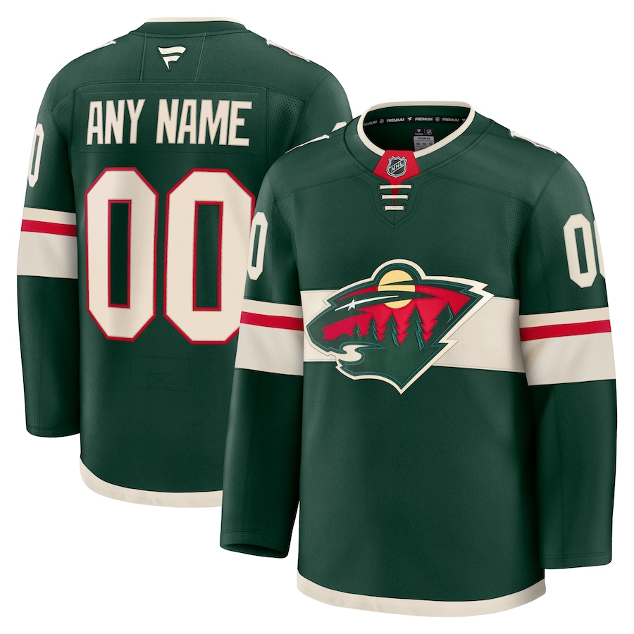 Men's Minnesota Wild Fanatics Green Home Premium Custom Jersey - SUjersey01