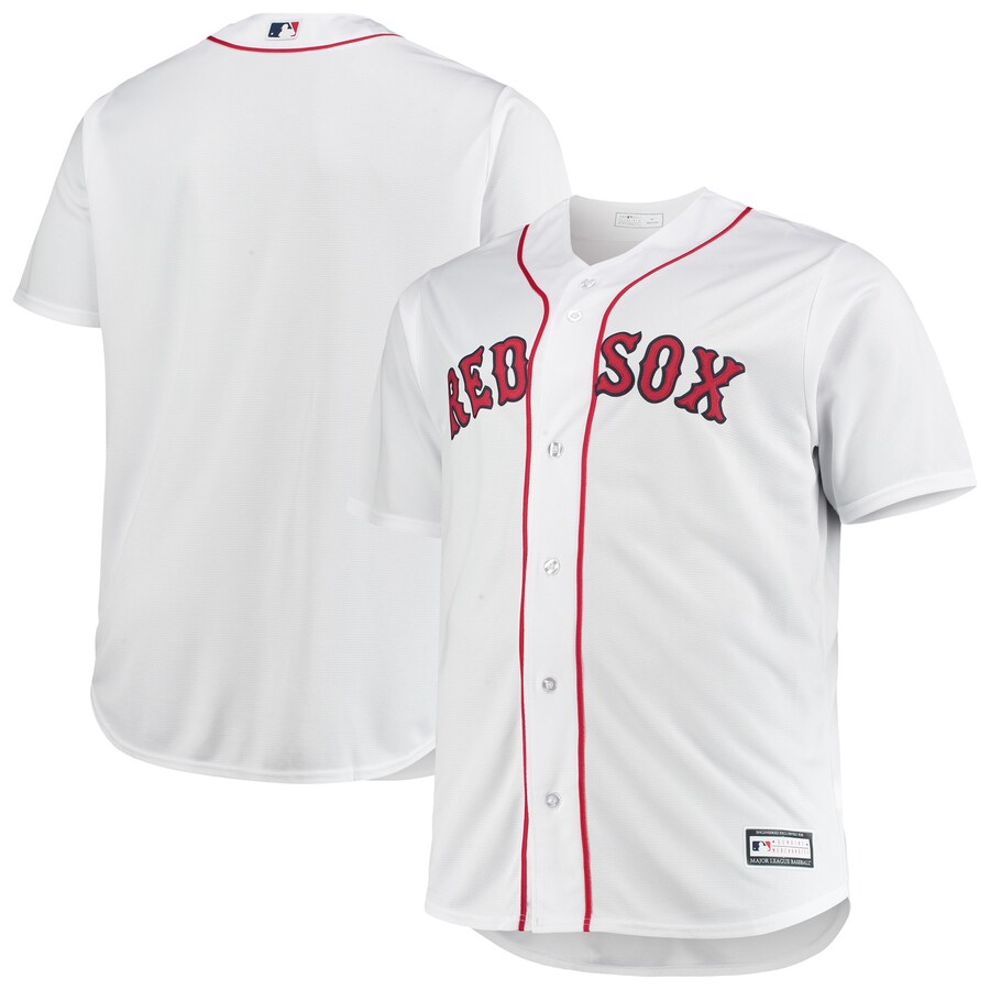 Men's Boston Red Sox White Big & Tall Home Replica Team Jersey - SUjersey01