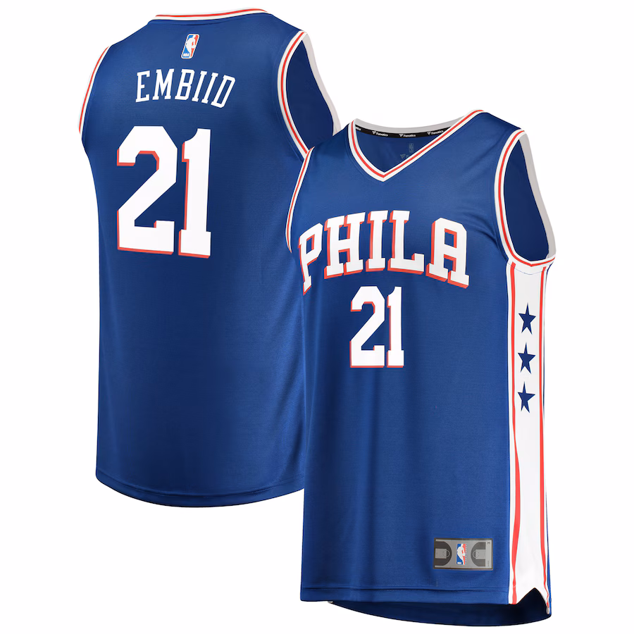 Men's Philadelphia 76ers Joel Embiid Fanatics Royal Fast Break Replica Team Color Player Jersey - Icon Edition - SUjersey01