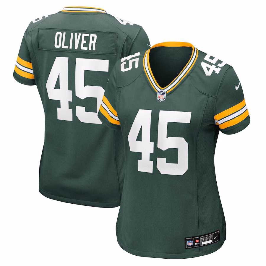 Women's Green Bay Packers Collin Oliver Nike Green Team Game Jersey - SUjersey01