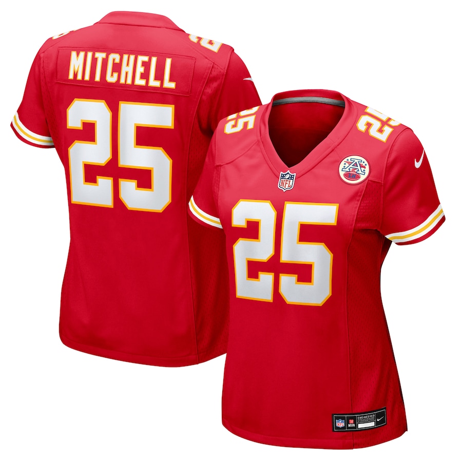 Women's Kansas City Chiefs Elijah Mitchell Nike Red Team Game Jersey - SUjersey01