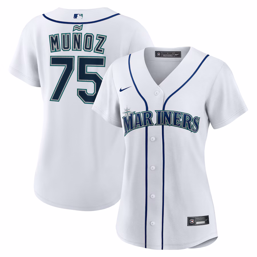 Women's Seattle Mariners Andres Munoz Nike White Home Replica Jersey - SUjersey01