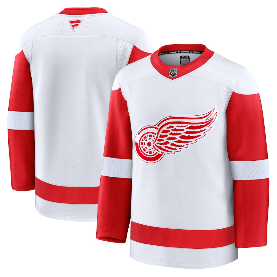 Men's Detroit Red Wings Fanatics White Away Premium Jersey - SUjersey01