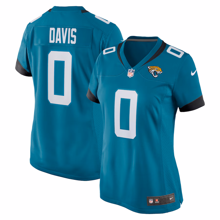 Women's Jacksonville Jaguars Gabe Davis Nike Teal Team Game Player Jersey - SUjersey01
