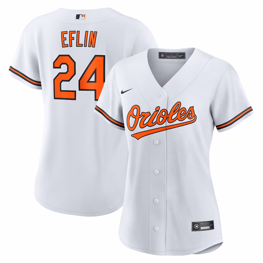 Women's Baltimore Orioles Zach Eflin Nike White Home Replica Jersey - SUjersey01