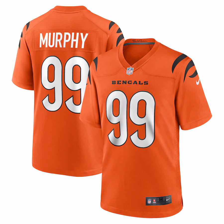 Men's Cincinnati Bengals Myles Murphy Nike Orange Team Game Jersey - SUjersey01