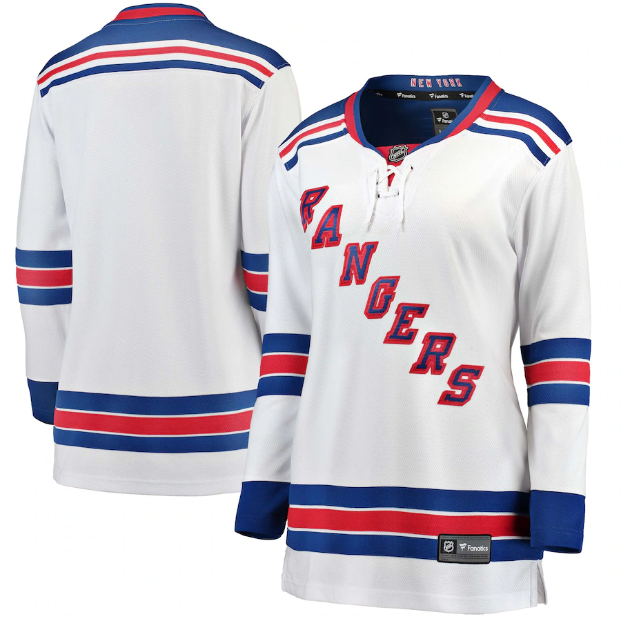 Women's New York Rangers Fanatics White Away Breakaway Jersey - SUjersey01