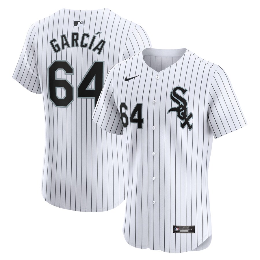 Men's Chicago White Sox Deivi Garcia Nike White Home Elite Player Jersey - SUjersey01