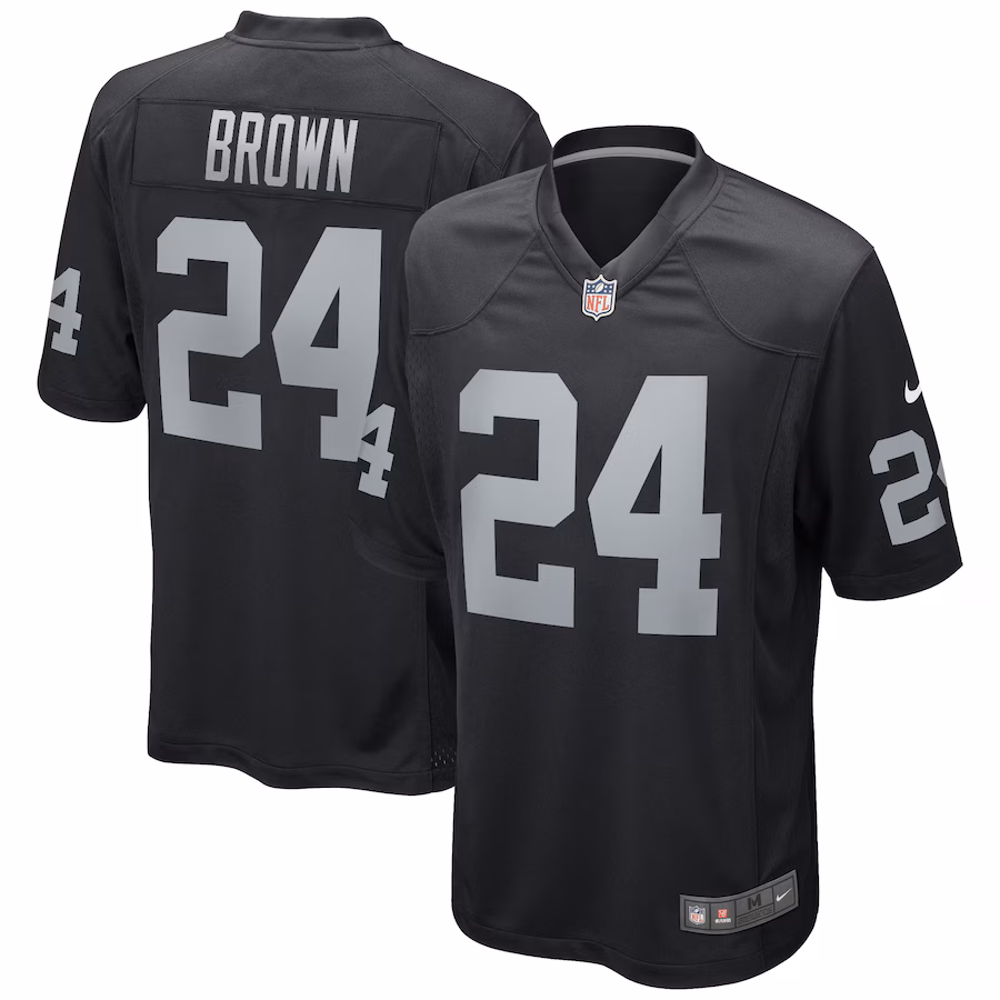 Men's Las Vegas Raiders Willie Brown Nike Black Game Retired Player Jersey - SUjersey01
