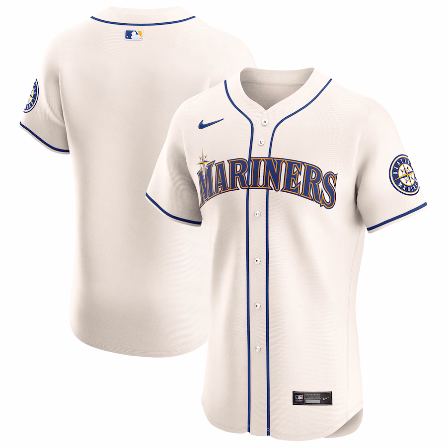 Men's Seattle Mariners Nike Cream Alternate Vapor Premier Elite Patch Jersey - SUjersey01
