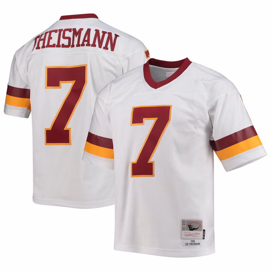 Men's Washington Football Team Joe Theismann Mitchell & Ness White Legacy Replica Jersey - SUjersey01