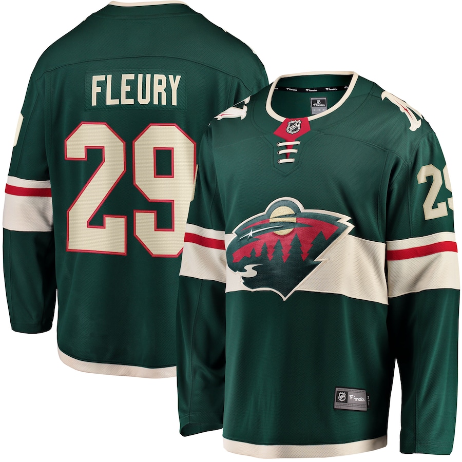 Men's Minnesota Wild Marc-Andre Fleury Fanatics Green Home Breakaway Player Jersey - SUjersey01