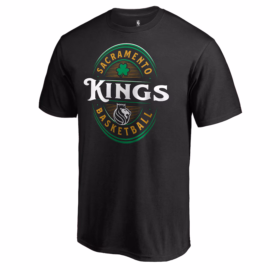 Men's Sacramento Kings Black Forever Lucky T-Shirt - SUjersey01