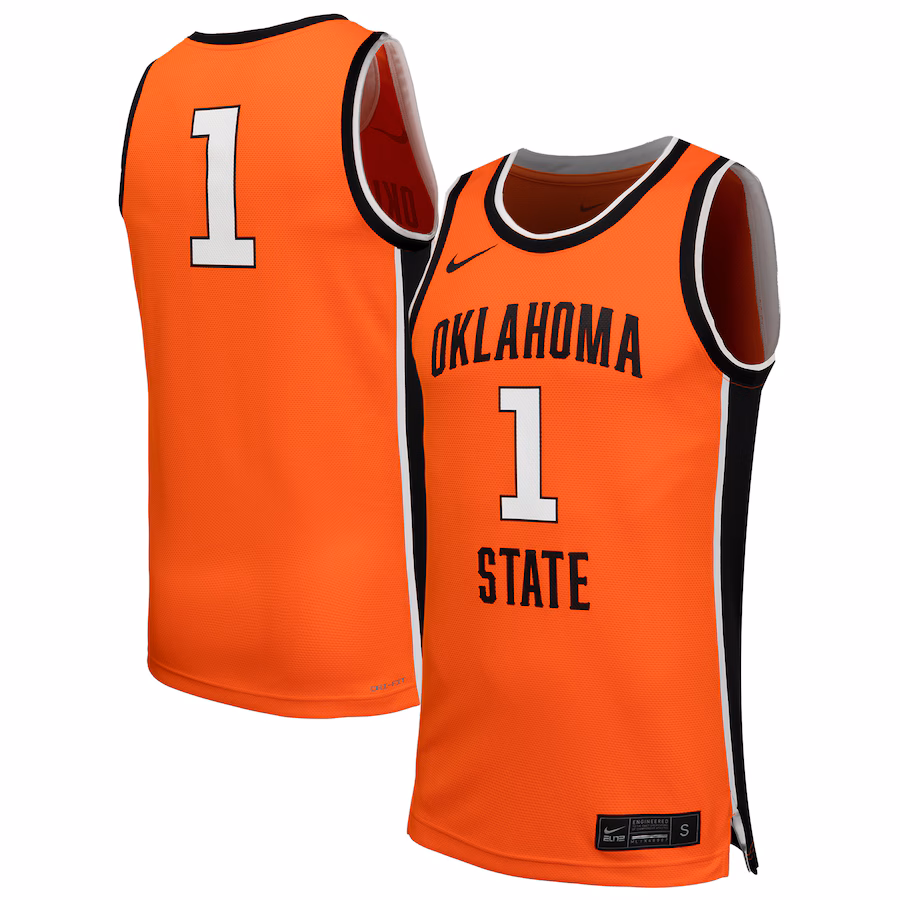 Men's Nike #1 Orange Oklahoma State Cowboys  Replica Basketball Jersey - SUjersey01