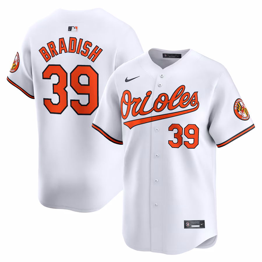 Men's Baltimore Orioles Kyle Bradish Nike White Home Limited Player Jersey - SUjersey01