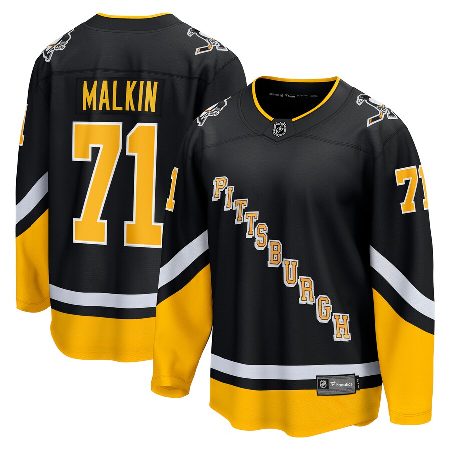 Men's Pittsburgh Penguins Evgeni Malkin Fanatics Branded Black 2021/22 Alternate Premier Breakaway Player Jersey - SUjersey01
