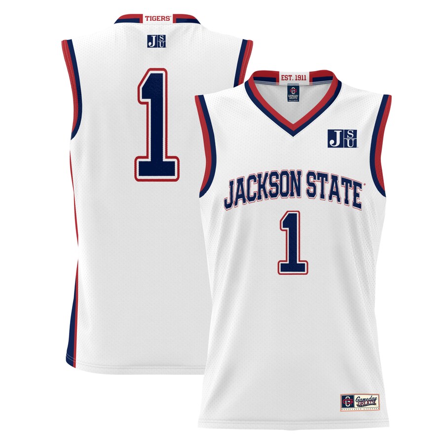 Youth GameDay Greats White #1 Jackson State Tigers Lightweight Basketball Jersey - SUjersey01