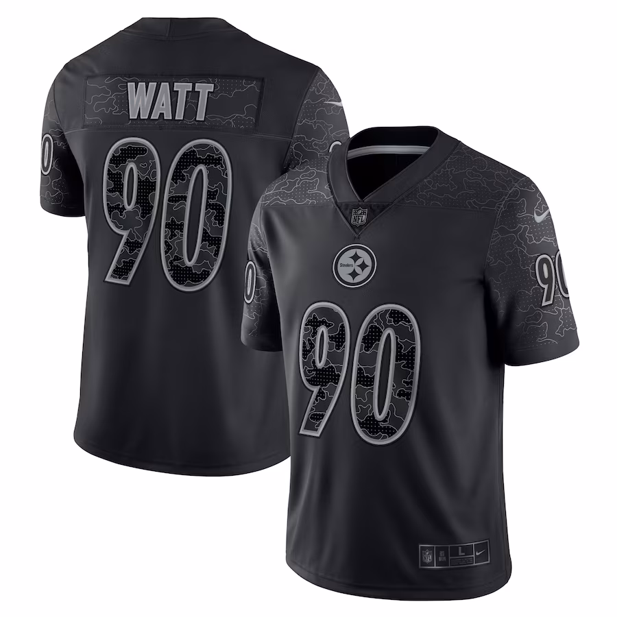 Men's Pittsburgh Steelers T.J. Watt Nike Black RFLCTV Limited Jersey - SUjersey01