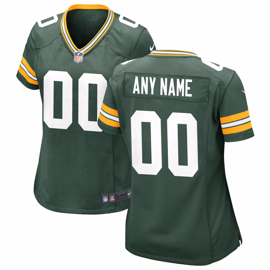Women's Nike Green Green Bay Packers Custom Game Jersey - SUjersey01