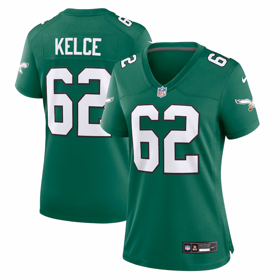 Women's Philadelphia Eagles Jason Kelce Nike Kelly Green Player Jersey - SUjersey01