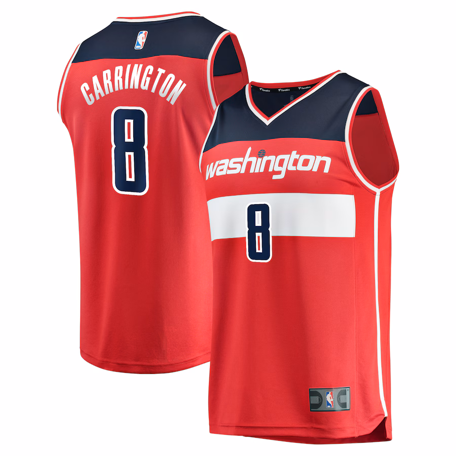 Men's Washington Wizards Carlton Carrington Fanatics Red Fast Break Replica Player Jersey - Icon Edition - SUjersey01