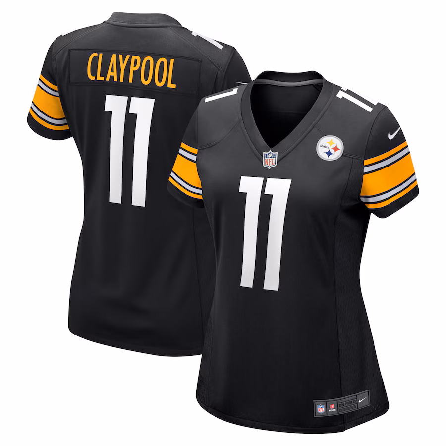 Women's Pittsburgh Steelers Chase Claypool Nike Black Player Game Jersey - SUjersey01