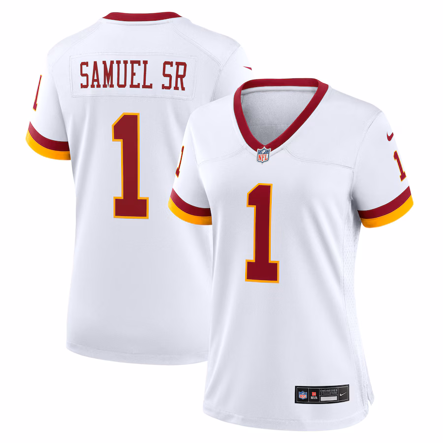 Women's Washington Commanders Deebo Samuel Sr Nike White Game Super Bowl Era Jersey - SUjersey01