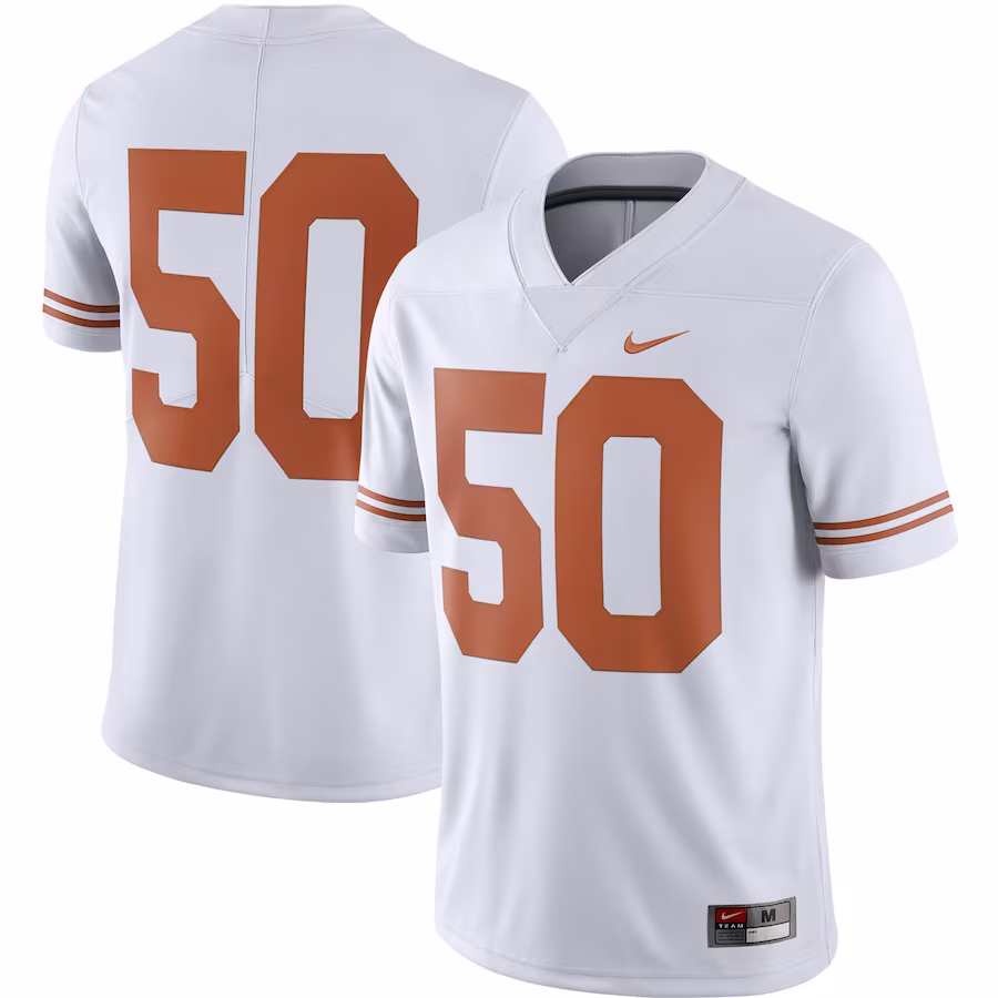 #50 Texas Longhorns Nike College Alternate Limited Jersey - White - SUjersey01