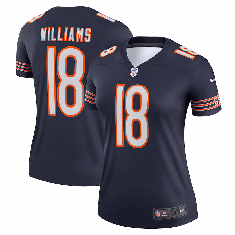 Women's Chicago Bears Caleb Williams Nike  Navy Legend Player Performance Top - SUjersey01