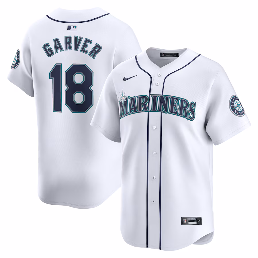 Men's Seattle Mariners Mitch Garver Nike White Home Limited Player Jersey - SUjersey01