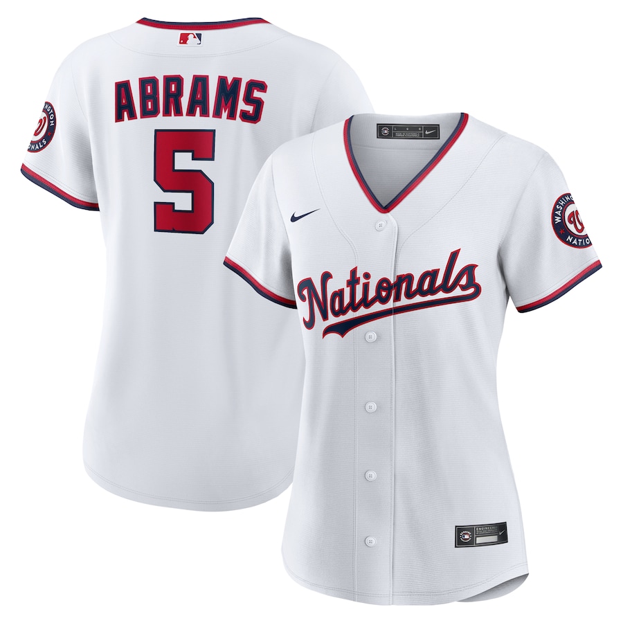 Women's Washington Nationals CJ Abrams Nike White Home Replica Player Jersey - SUjersey01