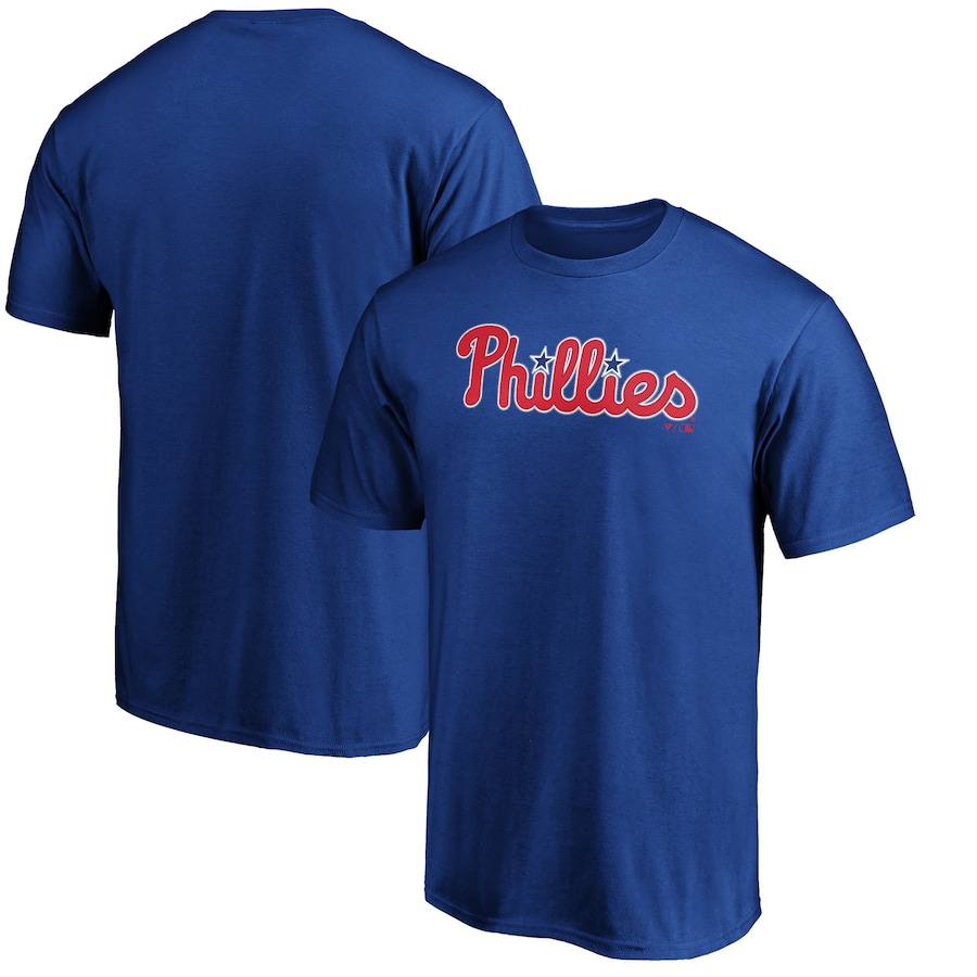 Men's Philadelphia Phillies Royal Official Team Wordmark T-Shirt - SUjersey01