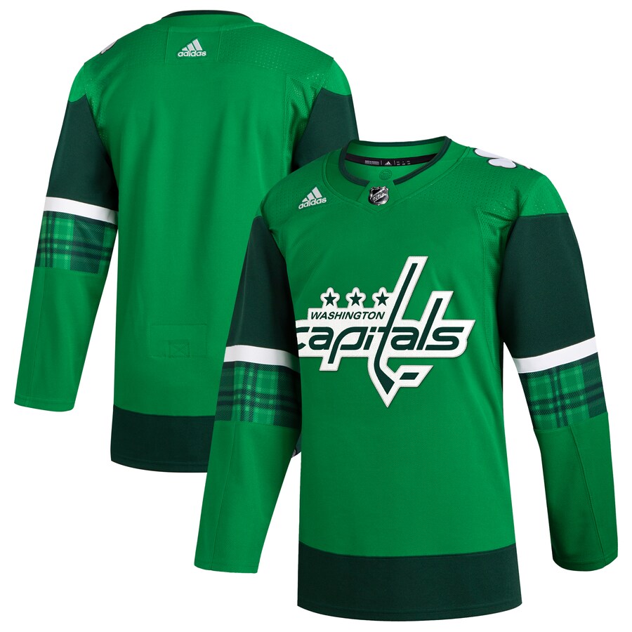 Men's Washington Capitals  adidas Kelly Green 2023 St. Patrick's Day Primegreen Authentic Jersey - SUjersey01