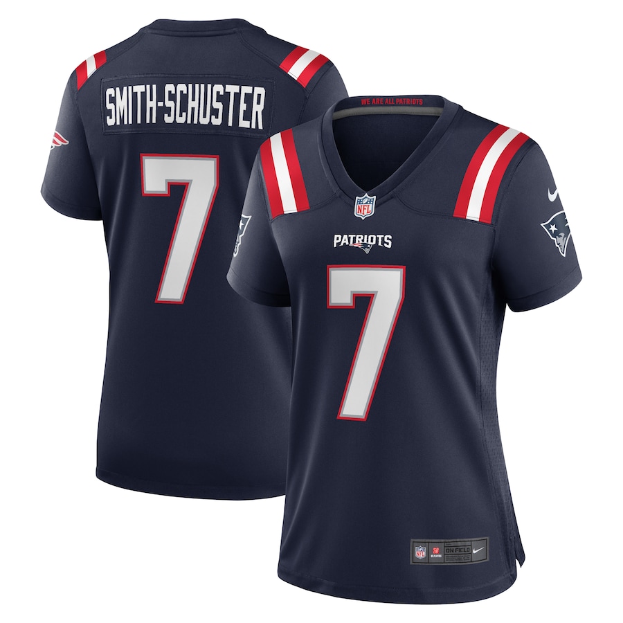 Women's New England Patriots JuJu Smith-Schuster Nike Navy Game Player Jersey - SUjersey01