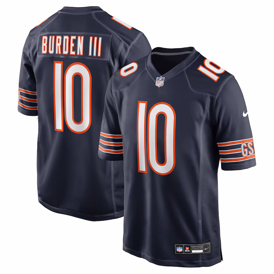 Men's Chicago Bears Luther Burden III Nike Navy Team Game Jersey - SUjersey01
